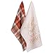 DII Fall Basics Kitchen Dishtowel Collection Printed & Plaid Fall Dish Towel Set, 18x28, Be Thankful Plaid, 2 Count