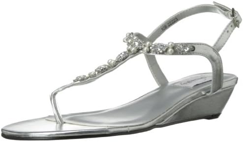 Dyeables Women's Myra Manmade Dress Sandal,Silver Metallic,10 B US