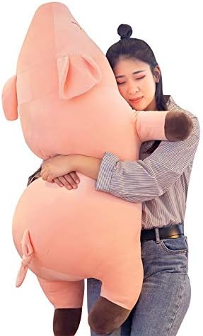 XQYPYL Pig Stuffed Toy Plush Toy Hugging Animal Plush Toy Throw Pillow Pink Cute Piggy Super Soft Cuddly for Boys and Girls Gift 40cm-120cm,Pink,100cm
