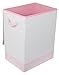 BirdRock Home Baby Clothes Hamper with Lid - Folding Cloth Hamper with Handles - Dirty Clothes Sorter Bin - Easy Storage - Collapsible - Pink and White