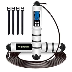 multifun-Skipping-Rope-Adult-Fitness-Speed-Jump-Rope-with-Counter-Adjustable-Digital-Counting-Skipping-Rope-for-Women-Ideal-Gym-Home-Equiments-for-Crossfit-Exercise-WorkoutBoxing-MMA-HIIT Skipping Rope, multifun Speed Skipping Rope with Calorie Counter, Adjustable Digital Counting Jump Rope with Ball…