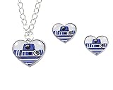 Disney Star Wars R2-D2 Heart Necklace and Earring Set