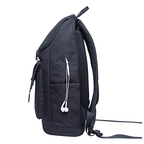 KAUKKO Stylish Oxford Fabric Backpack Travel Rucksack lightweight Hiking Bag Satchel (10BLACK) - Thumbnail 3