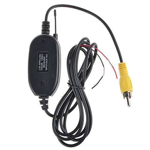 HonsCreat Universal 2.4G Wireless Color Video Transmitter and Receiver for The Vehicle Backup Camera or Front Car Camera Rear View Monitor