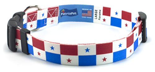 Panama Panamanian Flag Dog Collar by PatriaPet for Large Dogs
