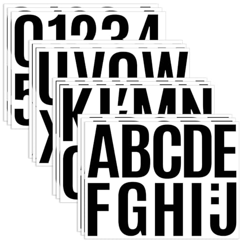 Mua 12 Sheets Large Letter Stickers - 4 Inch Black Vinyl Self Adhesive ...
