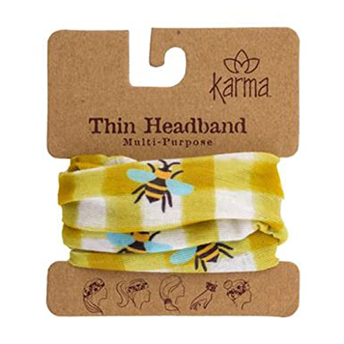 Karma, Thin Headband for Women, Fabric Headband and Stretchy Hair Scarf, Bee Hi…
