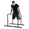 YOLEO Dip Barren Station Calisthenics Equipment mit Kippschutzstange Höhe und Breite einstellbar (schwarz, 103.9)