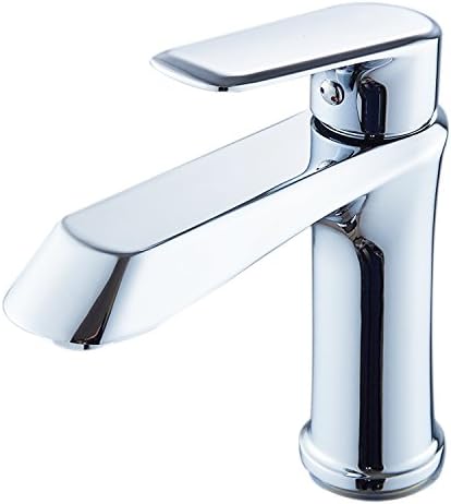 SOQO Basin Sink Mixer Tap Single Handle Sink Bathroom Faucet Basin Taps Plated Single Lever Faucet, Chrome Finish UK Standard Size 5 Years Warranty