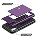SAMONPOW Case for iPhone XR Hybrid iPhone XR Wallet Case Card Slot Holder Heavy Duty Protection Anti Scratch Dual Layer Hard PC Soft Rubber Bumper Cover for iPhone XR 6.1 inch Purple