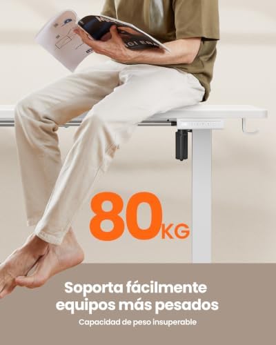 Escritorio Elevable Eléctrico, 120x60cm, Blanco