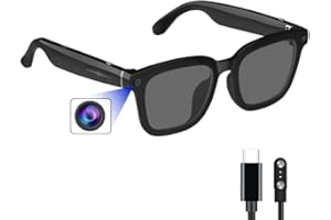 KOIPSSE AI Smart Camera Glasses: HD 1080P Video Recording and Photo Taking, Translation, Assistant Conversation, Suitable for Outdoor and Indoor, Cycling, Hiking Travel (Black Sunglasses)3.7 out of 5 stars 622 offers from $59.66