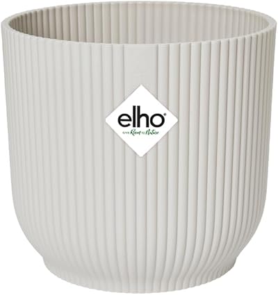 elho Vibes Fold Round 16 Flower Pot 100% Recycled Plastic White Ø16.1xH14.8 cm