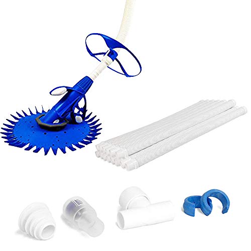 POOLWHALE T860C-000 Automatic Swimming Pool Cleaner,Suitable for Inground and Above Ground Pools/Dia.38mm 80cm x 14pcs Hoses(excluding Soft Wall Pools)