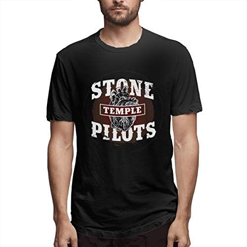 Lifren-Fashion Mens Stone Temple Pilots Fashion T-Shirt Black with Printing Short Sleeve