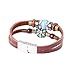 FAIRY COUPLE Vintage Leather Bracelet for Men, Women, Teens, Boys and Girls Beaded Alloy Wristband Bracelets Handmade (L10)