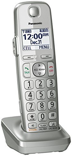 Panasonic Cordless Phone Handset Accessory Compatible with KX-TGE463S / KX-TGE474S / KX-TGE475S Series Cordless Phone Systems - KX-TGEA40S (Silver)