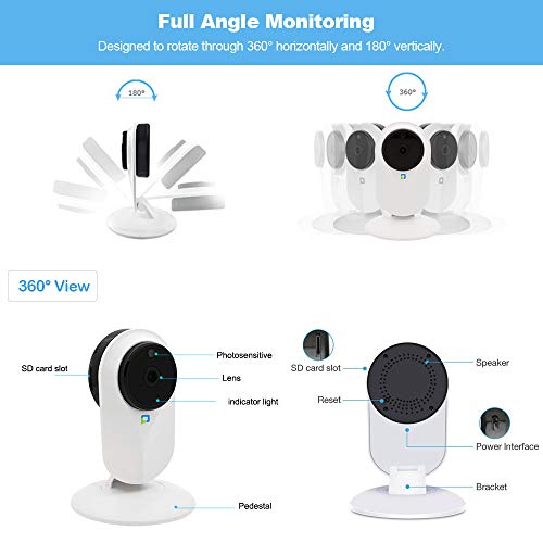 DICPOLIA Home Security Camera System with Monitor Motion Detection Alert Wall Mount Waterproof, HD 1080P WiFi Security Camera Monitor Camera with Night Version Motion Dection Two-Way Audio (White) - Thumbnail 3