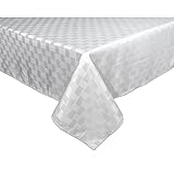 Reflections 60 by 120-Inch Oblong / Rectangle Tablecloth, White