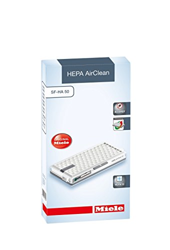 Miele Original SF-HA 50 HEPA AirClean Filter with TimeStrip for Miele Complete C2/C3, Compact C1/C2 Vacuum Cleaners, Pack of 1 - 9616280