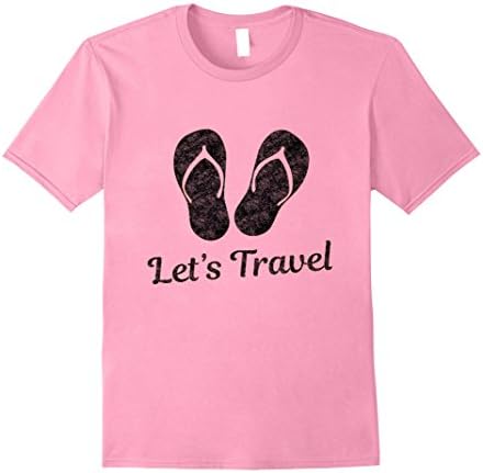 Mens Let's travel Shirt Large Pink