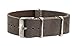 Benchmark Basics Grey 20mm Leather NATO Strap - Crazy Horse Oiled Leather Watch Band for Men & Women - Choice of Color & Width - 18mm, 20mm, 22mm or 24mm