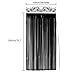 KUUQA 2 Pack Halloween Door Curtains Black Shiny Foil Party Decorations Entrance Door Curtain Decoration, 3.3 x 6.5 feet Each Curtain