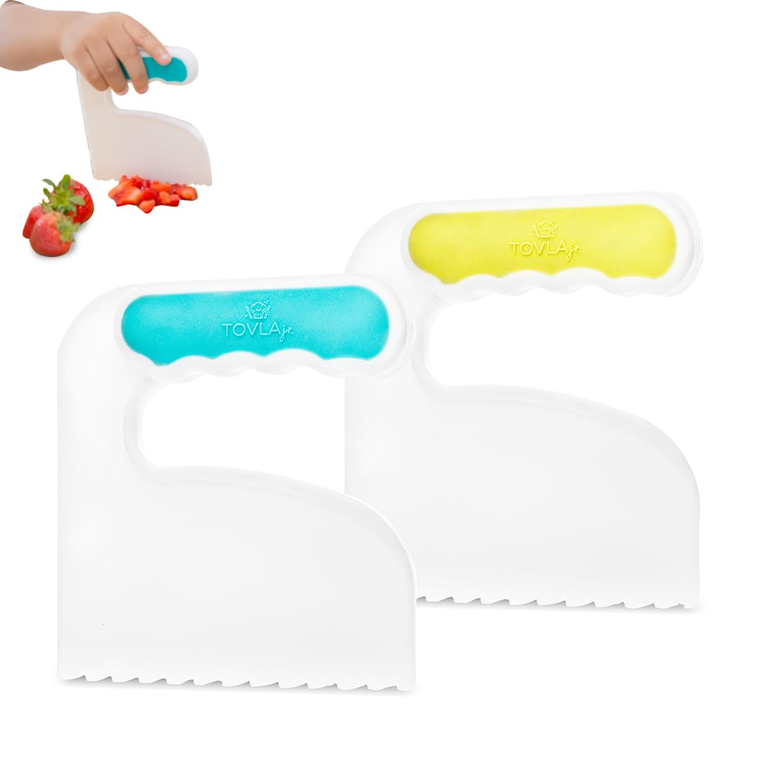 TOVLA JR. Toddler Chopper & Cutting Set | Montessori Safe Kitchen Knives for Kids | Promote Kitchen Safety & Confidence | Encourage Picky Eaters