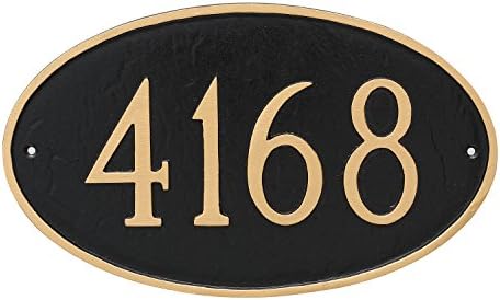 Montague Metal 6" x 10" Classic Oval Address Sign Plaque, Small, Black/Copper