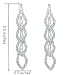 CHRAN Sparkling Rhinestone Long Drops Link Dangle Earrings Women Bridal Jewelry size 4.37