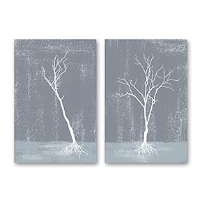 Canvas Wall Art Abstract Trees Pop-up Painting Artwork for Home Prints Framed - 16"x24" x 2 Panels