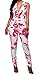 Mr.Seven Womens Sleeveless Deep V-neck Floral Printed Long Pants Jumpsuits Rompers (L, Rose)