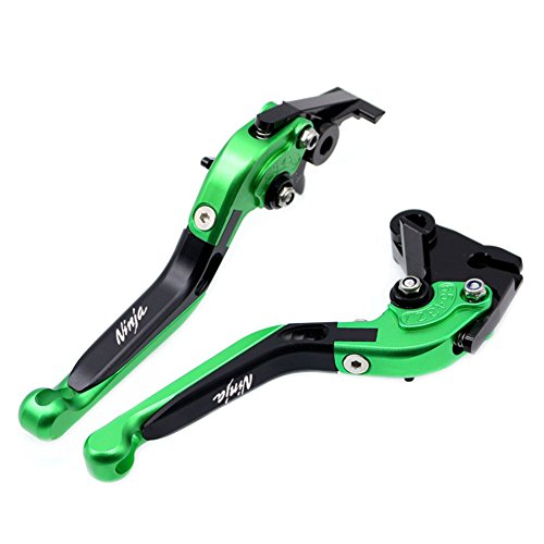 Green Folding Extendable Brake Clutch Levers For Kawasaki NINJA ZX6R 2007-2016