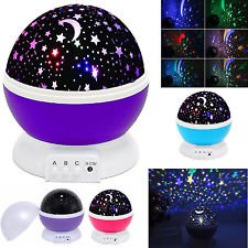 Siddhi Collection Lighting Rotating Cosmos Star Sky Moon Rotation Projection Kids Bedroom Bed Night Lamp
