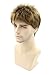Kalyss Men's Short Straight Brown Wig with Hair Bangs Heat Resistant Synthetic Hair Wig