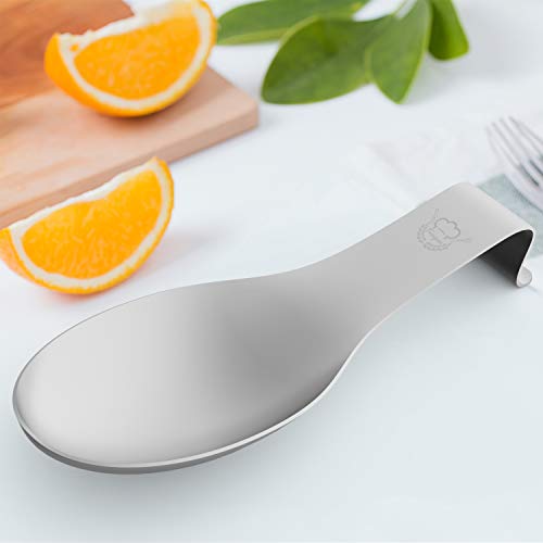 Stainless Steel Spoon Rest Set of 2, Fungun Large patula Ladle Holder