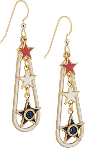 Silver Forest Red White &amp; Blue Stars Earrings One Size Red/white/blue