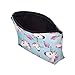 HENGSONG Women Girls Unicorn Printed Makeup Pouch Cosmetics Bag Key Bag Coin Purse Stationery Case Pencil Case with Zipper Gifts Skyblue