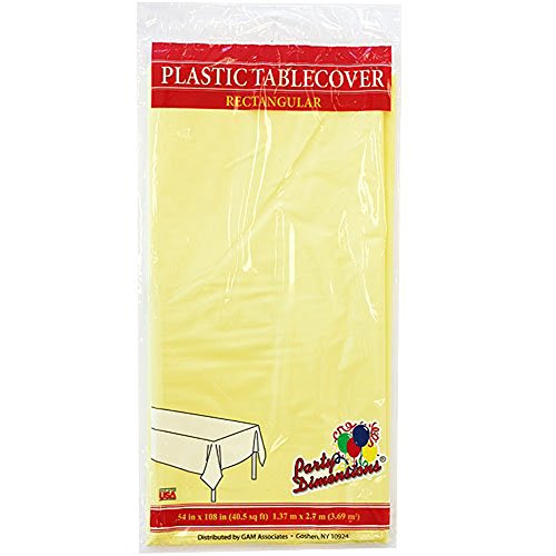 Party Dimensions Rectangular Plastic Tablecovers, 54 by 108-Inch, Yellow, 2-Count