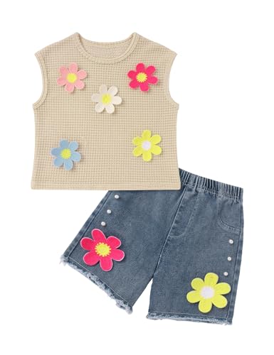 Hipea Girls Summer Outfits Tank Tops Denim Shorts
