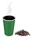 Disposable Hot Coffee Insulated Cups by Golden Spoon – 50 Pack Set Complete with Lids – Stylish Contemporary Ripple Design - Perfect for Take Away Coffee Shops and Bars (16 oz, Green)