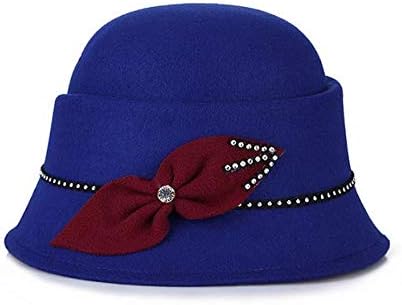 Jelord Women's Wool Blend 1920s Vintage Winter Bucket Bell Cloche Hat