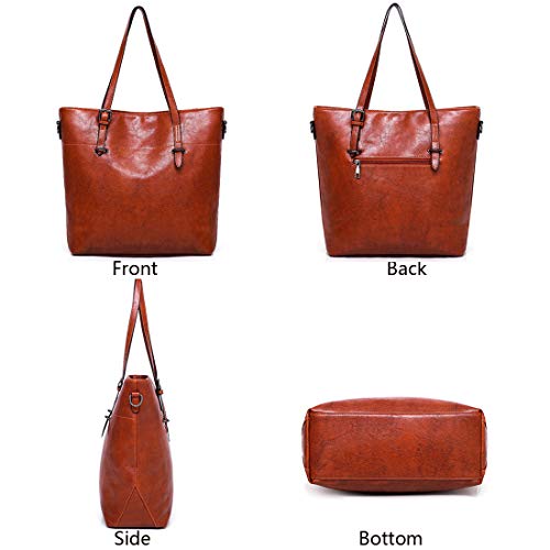 Womens Large Purses and Handbags Sets Leather Tote Shoulder Bags 4pcs (Y-Blue)