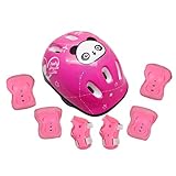 Kids Sports Safety Protective Gear Set, RuiyiF Set of 7 Butterfly Elbow Pad Knee Pads Wrist Guard Helmet for Scooter Skateboard Skating Blading Cycling Riding - Pink