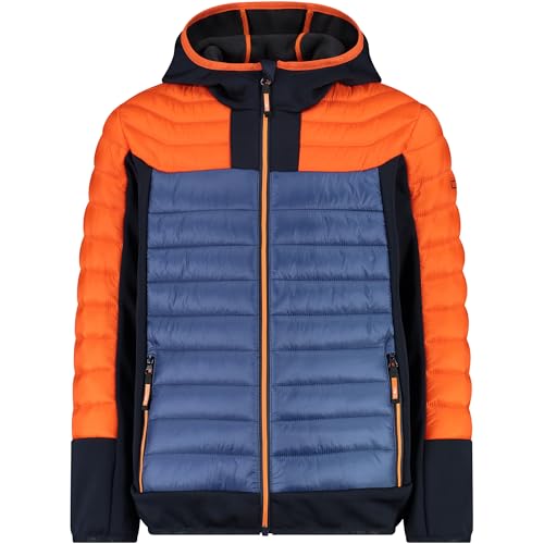 CMP Uni Kinder Giacca Ibrida Da Bambino Con Cappuccio Fisso Jacke, Orange, 110 EU