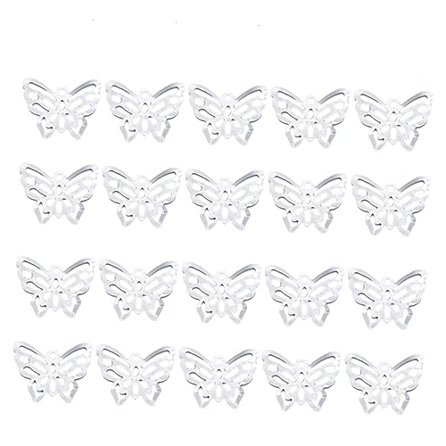 PRETYZOOM 100pcs White Metal Crafts for Decoration Wedding Festival Ornaments Floral Embellishments for Parties and Home Decor