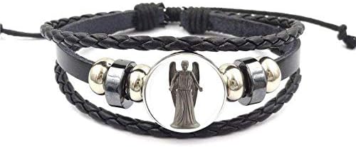 男性用ブレスレット Don T Blink Weeping Angel For Men Glass Bracelet Black 並行輸入品 Women お見舞い Leather Bangles