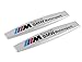 Bzqq 2 pcs///M Car decoration Accessories Zinc alloy Shuttle shape Emblem Badge Decal Fender Side Sticker Apply To For BMW (Silver)