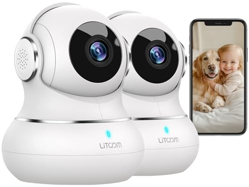 litokam Little elf Überwachungskamera, 2K Babyphone, WLAN IP Kamera mit Bewegungserkennung, Nachtsicht, 2-Wege Audio, Hunde Kamera unterstützt App Kon