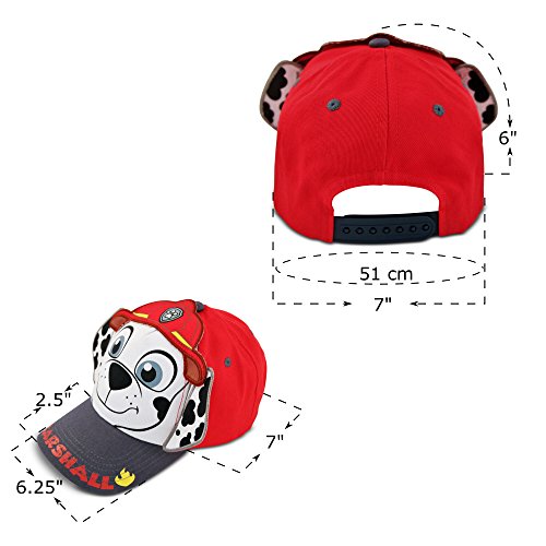 Nickelodeon Toddler Boys' Paw Patrol Baseball Cold Weather Hats and Mitten Set, Red/White/Grey with Marshall Artwork, Age 2-4